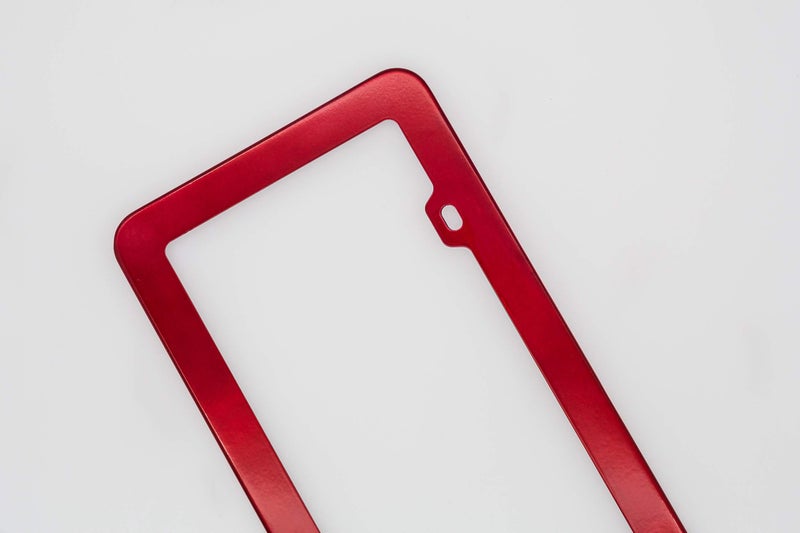 creathome 2PCs Creathome Stainless Steel License Plate Frames with Shining Red Color - Image 4